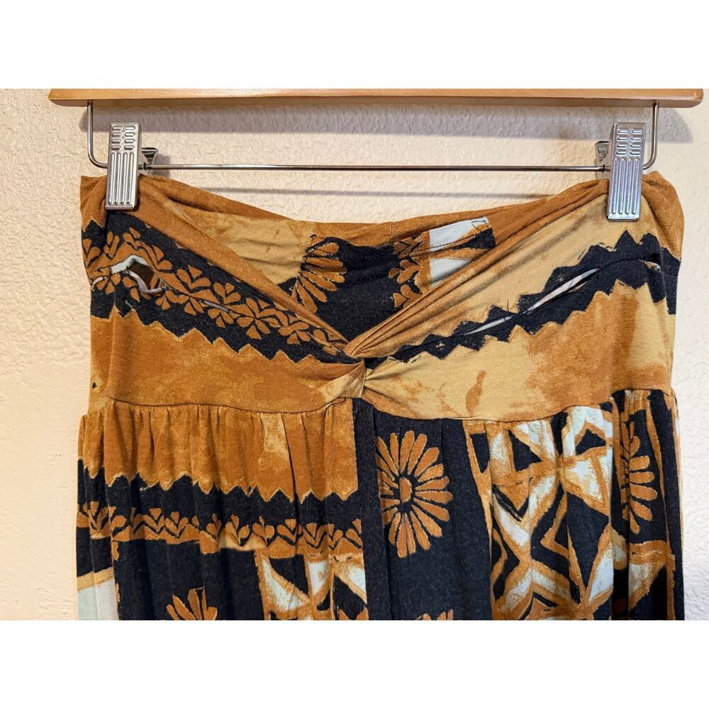 Free People Movement Boho Brown & Blue Printed Wide Leg Flowing Yoga Pants Med - Picture 3 of 13